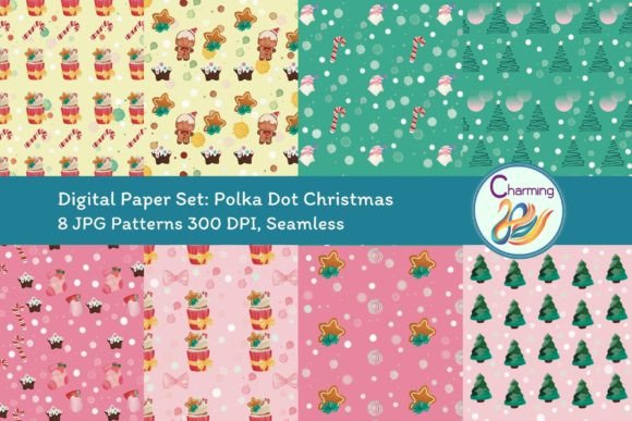 Digital Papers Set Polka Dot Christmas: A Strategic Design Resource for Creative and Commercial Use