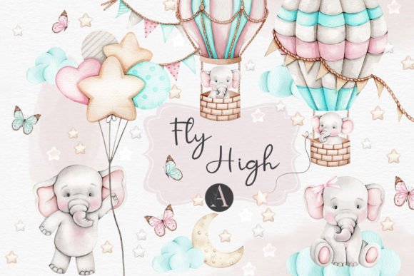 Fly High Collection Watercolor Clipart
