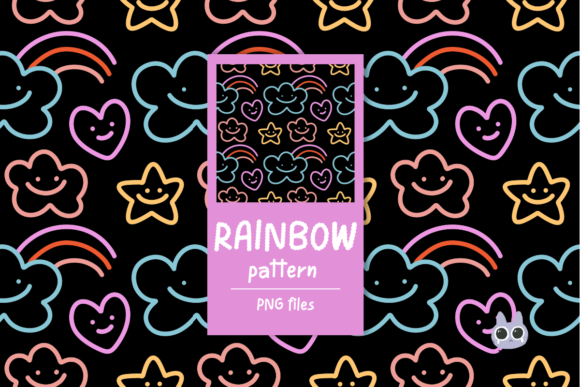 Minimal Doodle Cute Rainbow Star Pattern: A Versatile Design Asset for Creative and Professional Use