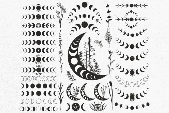 Moon Phase SVG Bundle: Mystic Celestial Designs for Creative Projects