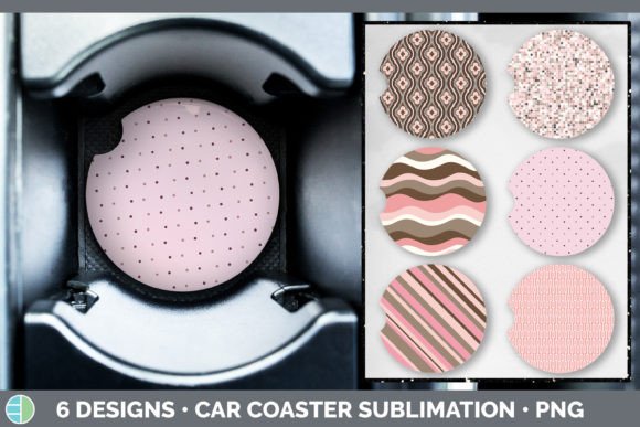 Pink Car Coaster Pink Patterns Sublima: A Versatile Design Solution for Sublimation Projects