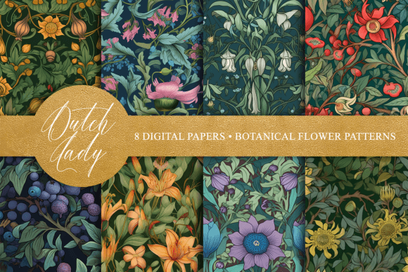 Seamless Botanical Flower Patterns