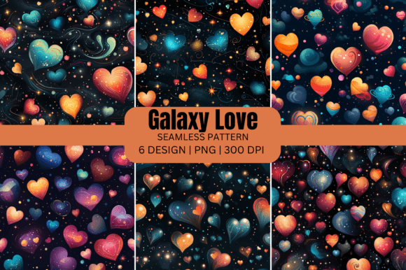 Valentine Galaxy Love Seamless Patterns: A Creative Resource for Every Project