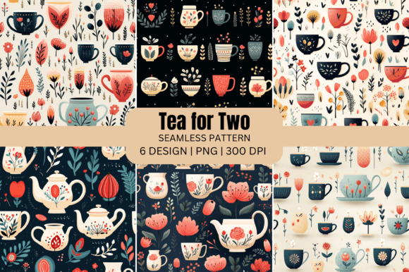 Valentine Tea for Two Seamless Patterns: A Versatile Design Asset for Creative Projects