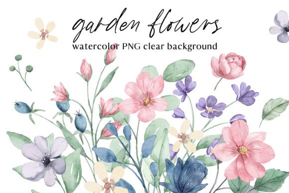 Watercolor Garden Flowers
